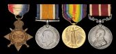 Four: Serjeant W. H. Tribe, Royal Army Service Corps, awarded the M.S.M. for France/Flanders

1914-15 Star...