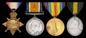 Four: Serjeant R. Anderson, Argyll & Sutherland Highlanders

1914-15 Star (358 Sjt., A. & S. Highrs.); British War...