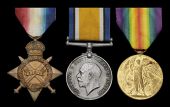 Three: Acting Serjeant F. Hyde, Queen’s Regiment, late Royal Fusiliers

1914-15 Star (13798 Pte., R. Fus.);...