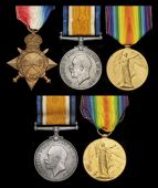 Five: Canteen Manager E. J. Turner, latterly a Private in the Army Service Corps

1914-15 Star (Ctn. Mgr.);...