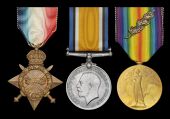 Three: Major P. F. McRoberts, Indian Army Reserve of Officers, late Bombay Volunteer Rifles

1914-15 Star (No....