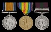 Three: Havildar Samundar Khan, 153rd Rifles, late Outram’s Rifles

British War and Victory Medals (1740 L-Nk.,...