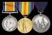 Three: Ordinary Seaman A. G. Robinson, Royal Navy

British War Medal 1914-20 (J.46144 Ord., R.N.); Victory Medal...