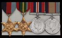 Four: J. E. Rumney, Merchant Navy

1939-45 Star; Pacific Star; War Medal 1939-45; Australia Service Medal, all...