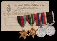 Four: John Roberts, Merchant Navy

1939-45 Star; Pacific Star; War Medal; New Zealand Service Medal, together with...