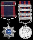 A “Manipur 1891” Order of Merit pair awarded to Subedar Bhim Sing Rana, 43rd Gurkha Rifles

Indian Order of...