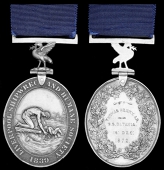 Liverpool Shipwreck and Humane Society, Marine Medal, 2nd type oval medal with ‘Liver Bird’ suspension, silver,...