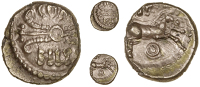 Atrebates and Regni, Verica, Quarter-Stater, com fili divided by scroll, rev. horse running right, [v]ir above,...