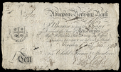 British Provincial, Berkshire, Abingdon, Abingdon & Berkshire Bank, Ten Pounds, 1 January 1799, no. 3711, for Child,...