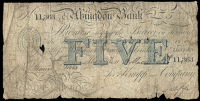 British Provincial, Berkshire, Abingdon, Abingdon Bank, Five Pounds, 31 March 1845, no. 11363, for Knapp & Co,...