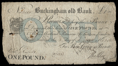 British Provincial, Buckinghamshire, Buckingham, Buckingham Old Bank, One Pound, 3 August 1815, no. 13115, for Box,...