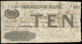 British Provincial, Cambridgeshire, Cambridge, Cambridge Bank, Ten Pounds, 22 October 1840, A 3583, for F.D. Barker,...
