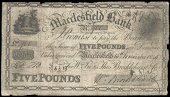 British Provincial, Cheshire, Macclesfield, Macclesfield Bank, Five Pounds, 15 November 1845, no. 700, for William,...