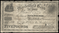 British Provincial, Cheshire, Macclesfield, Macclesfield Bank, Five Pounds, 15 November 1845, no. 700, for William,...