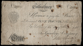 British Provincial, Cornwall, Goldsithney, Goldsithney Bank, One Pound, 20 May 1818, no. 217, for Gundrys & Co,...