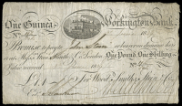 British Provincial, Cumberland, Workington, Workington Bank, One Guinea, 3 June 1809, no. 192/302, for Wood, Smiths,...