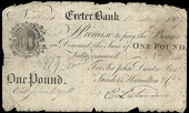 British Provincial, Devon, Exeter, Exeter Bank, One Pound, 10 July 1809, W 118, for Sir John Duntze Bart, Sanders,...