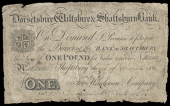 British Provincial, Dorset, Shaftesbury, Dorsetshire, Wiltshire & Shaftsbury (sic) Bank, One Pound, 16 March 1811, A...