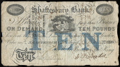 British Provincial, Dorset, Shaftesbury, Shaftesbury Bank, Ten Pounds, 10 October 1843, no. 698, for W.B. Brodie &...