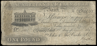 British Provincial, Co Durham, Sunderland, Sunderland & Wearmouth Bank, One Pound, 3 June 1815, O 4902, for John &...