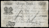 British Provincial, Essex, Chelmsford, Essex Bank, Five Pounds, 24 October 1851, no. 28028, for B. Sparrow, George...