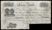 British Provincial, Essex, Chelmsford, Essex Bank, Five Pounds, 20 August 1870, no. 57074, for B. Sparrow, W.M....