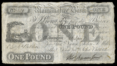 British Provincial, Essex, Manningtree, Manningtree Bank, One Pound, 26 January 1824, no. 6239, for Thomas Nunn,...