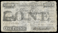 British Provincial, Essex, Manningtree, Manningtree Bank, One Pound, 26 January 1824, no. 6239, for Thomas Nunn,...