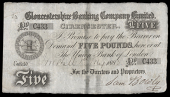 British Provincial, Gloucestershire, Cirencester, Gloucestershire Banking Co Ltd, Five Pounds, 1 May 1883, C 433,...