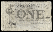 British Provincial, Hampshire, Andover, Andover Old Bank, One Pound, 1 February 1825, no. 10141, for Joseph...