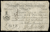 British Provincial, Hampshire, Portsmouth, Portsmouth Naval, Military & Commercial Bank, One Pound, 20 November...