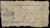British Provincial, Herefordshire, Leominster, Leominster Bank, One Pound, 6 January 1825, E 6107, for Coleman,...