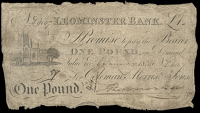 British Provincial, Herefordshire, Leominster, Leominster Bank, One Pound, 6 January 1825, E 6107, for Coleman,...