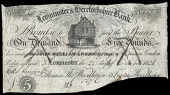 British Provincial, Herefordshire, Leominster, Leominster & Herefordshire Bank, Five Pounds, 29 October 1828, no....