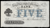 British Provincial, Hertfordshire, Tring, Tring, Aylesbury & Chesham Bank, Five Pounds, 18—, no. 17825, unissued,...