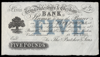 British Provincial, Hertfordshire, Tring, Tring, Aylesbury & Chesham Bank, Five Pounds, 18—, no. 17825, unissued,...