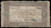 British Provincial, Kent, Deal, Deal Bank, One Pound, 5 July 1825, no. 7438, for May, Wyborn, White & Mercer, signed...