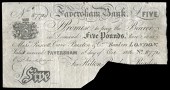 British Provincial, Kent, Faversham, Faversham Bank, Five Pounds, 11 October 1886, no. 8774, for Hilton, Rigden &...