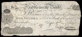 British Provincial, Lancashire, Delph, Saddleworth Bank, One Guinea, 2 August 18[—], ‘Pay in Cash or Bank of...