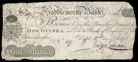 British Provincial, Lancashire, Delph, Saddleworth Bank, One Guinea, 2 August 18[—], ‘Pay in Cash or Bank of...