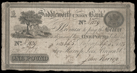 British Provincial, Lancashire, Dobcross, Saddleworth Union Bank, One Pound, 5 September 1823, N 1829, for Harrop,...
