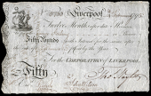 British Provincial, Lancashire, Liverpool, Corporation of Liverpool, Fifty Pounds, 14 February 1795, payable 12...