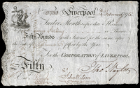 British Provincial, Lancashire, Liverpool, Corporation of Liverpool, Fifty Pounds, 14 February 1795, payable 12...