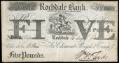 British Provincial, Lancashire, Rochdale, Rochdale Bank, Five Pounds, 4 May 1863, no. 8402, for Clement Royds & Co,...
