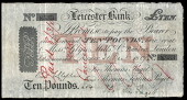 British Provincial, Leicestershire, Leicester, Leicester Bank, Ten Pounds, 31 December 1887, K 533, for Thomas Paget...