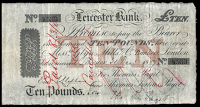 British Provincial, Leicestershire, Leicester, Leicester Bank, Ten Pounds, 31 December 1887, K 533, for Thomas Paget...