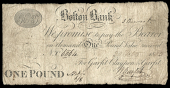 British Provincial, Lincolnshire, Boston, Boston Bank, One Pound, 30 October 1805, C 6064, for Garfit, Claypon &...