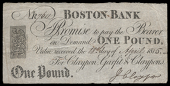 British Provincial, Lincolnshire, Boston, Boston Bank, One Pound, 18 April 1815, no. 7611, for Claypon, Garfit &...