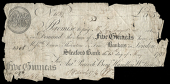 British Provincial, Lincolnshire, Sleaford, Sleaford Bank, Five Guineas, 15 May 1792, no. 1829, for Anthony Peacock,...