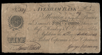 British Provincial, Norfolk, Aylsham, Aylsham Bank, Five Pounds, 15 October 1842, no. 329, for Robert Copeman &...